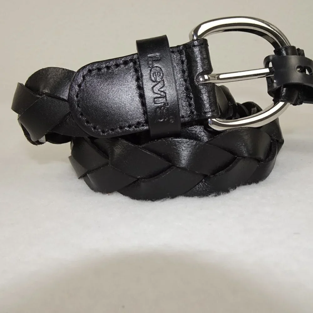 Levi's Braided Casual Belt Men's Size S Black Leather